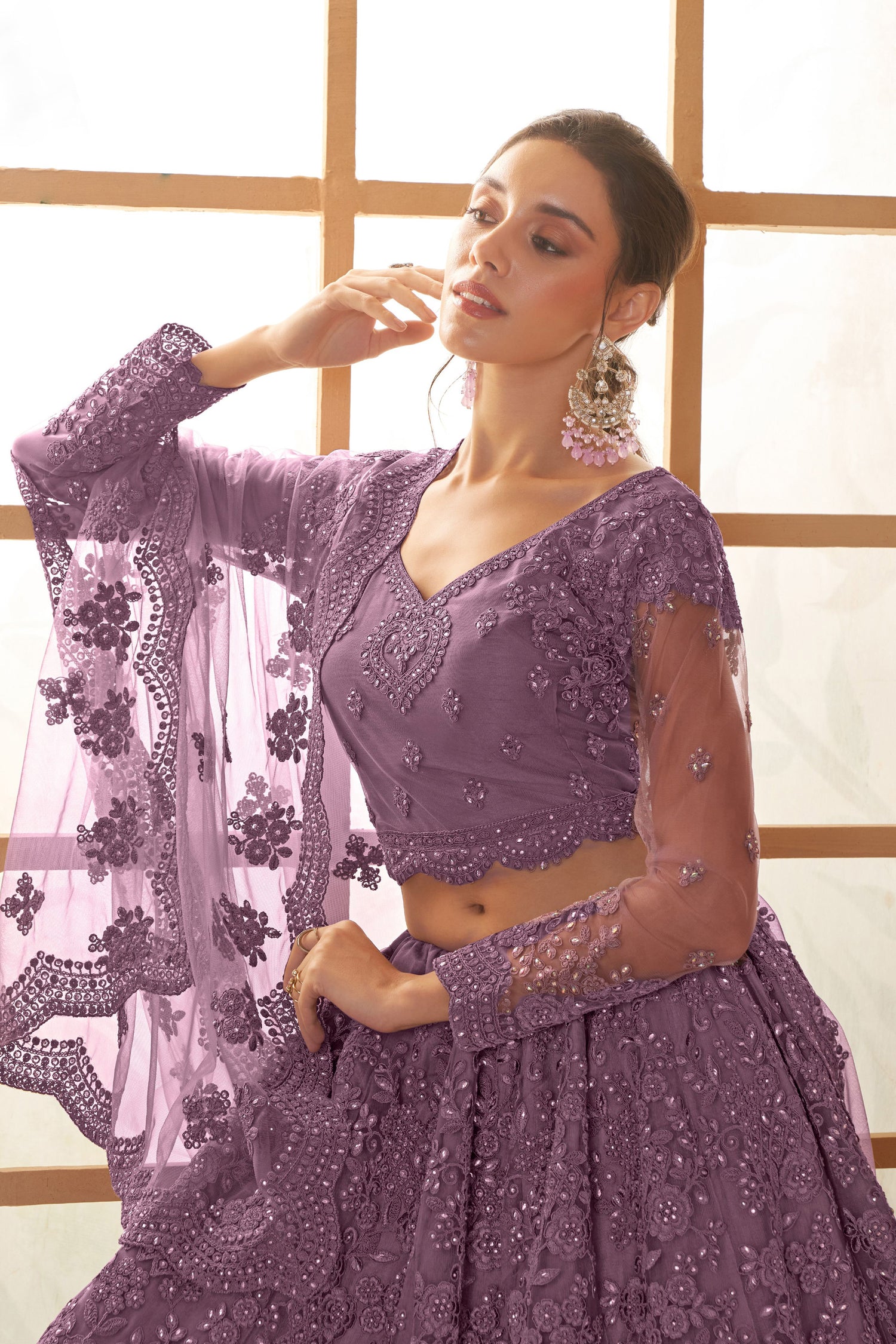 Purple Designer Wedding Lehenga Choli