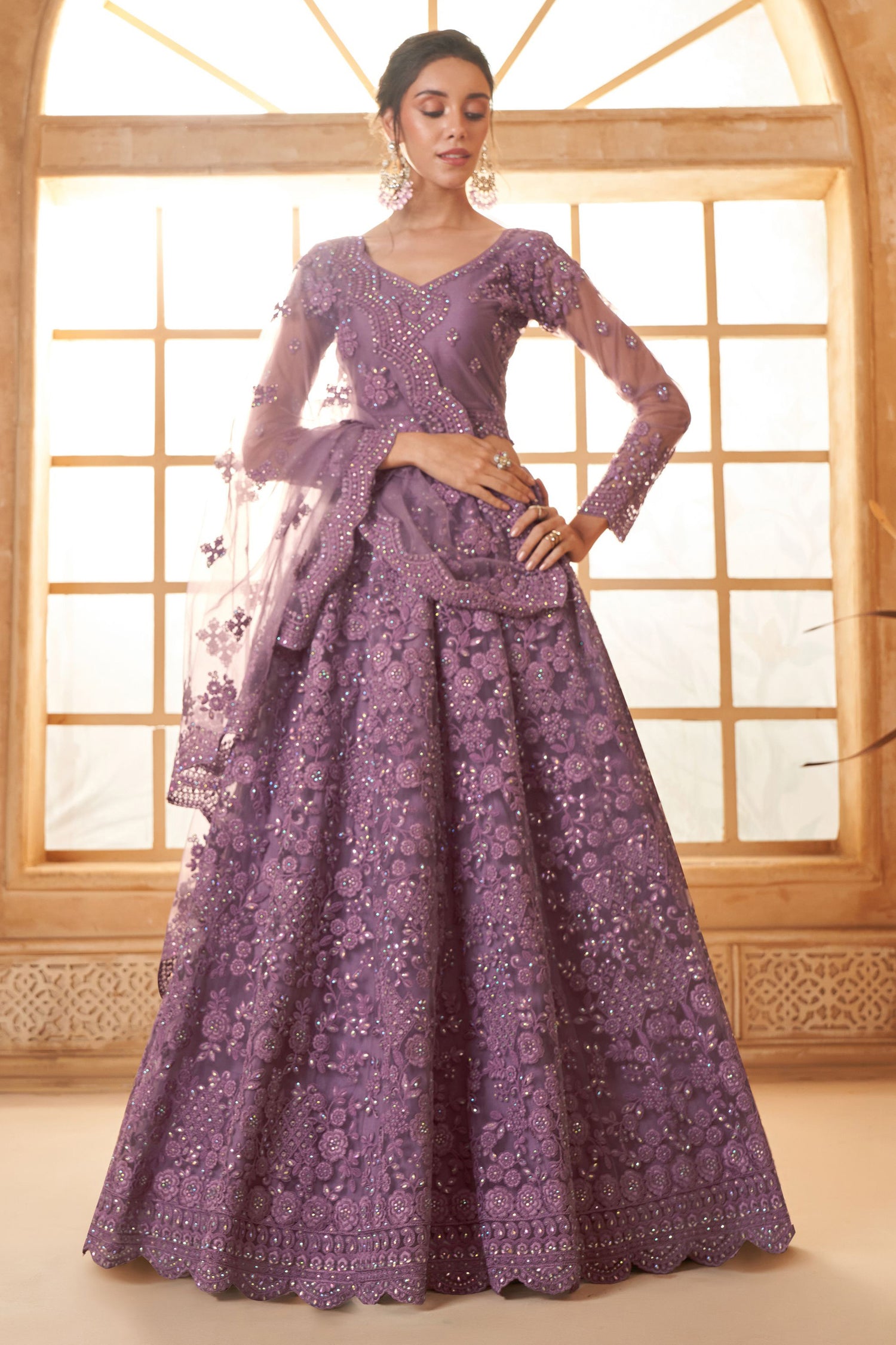 Purple Designer Wedding Lehenga Choli