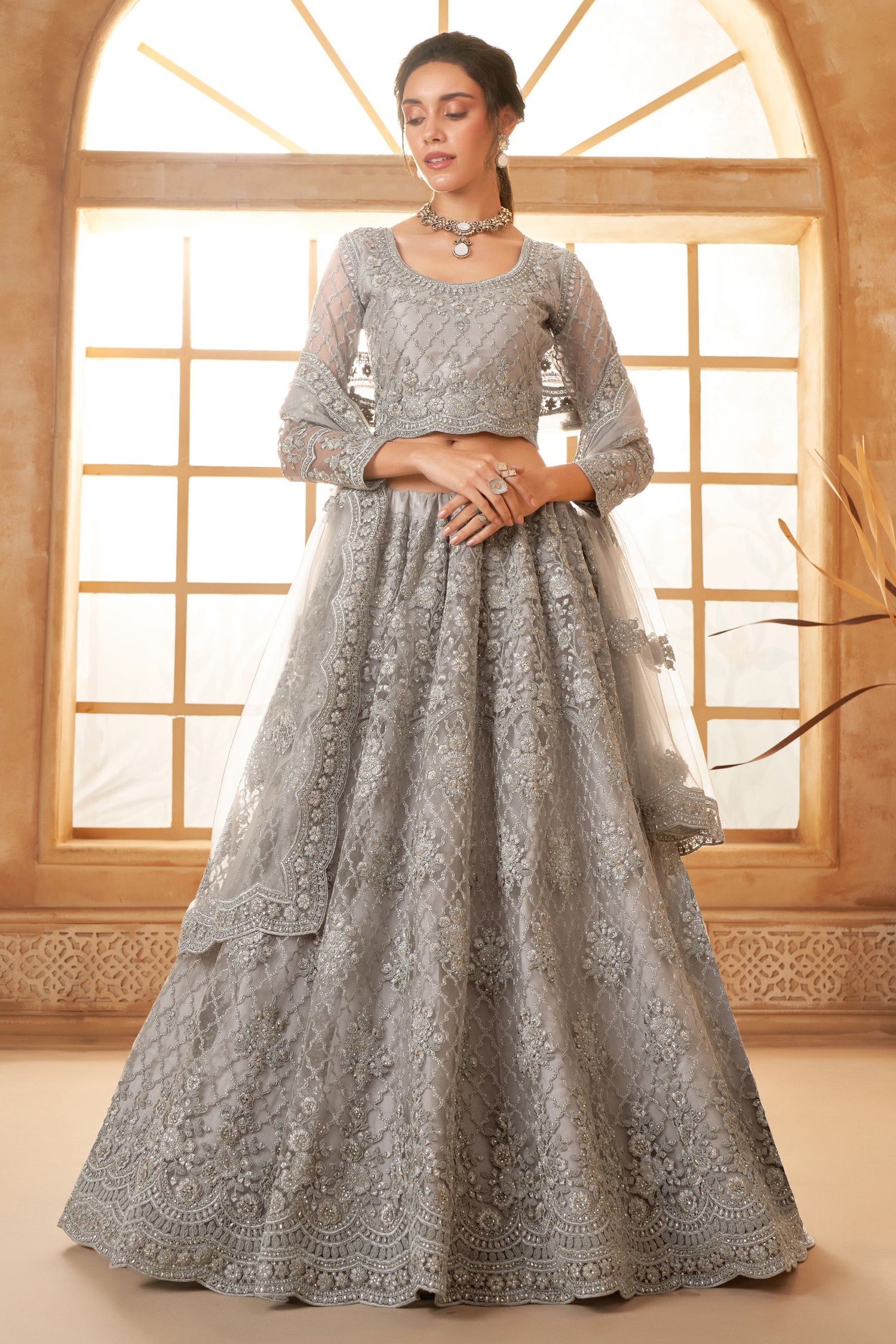 Drape Embroidered Lehenga Choli
