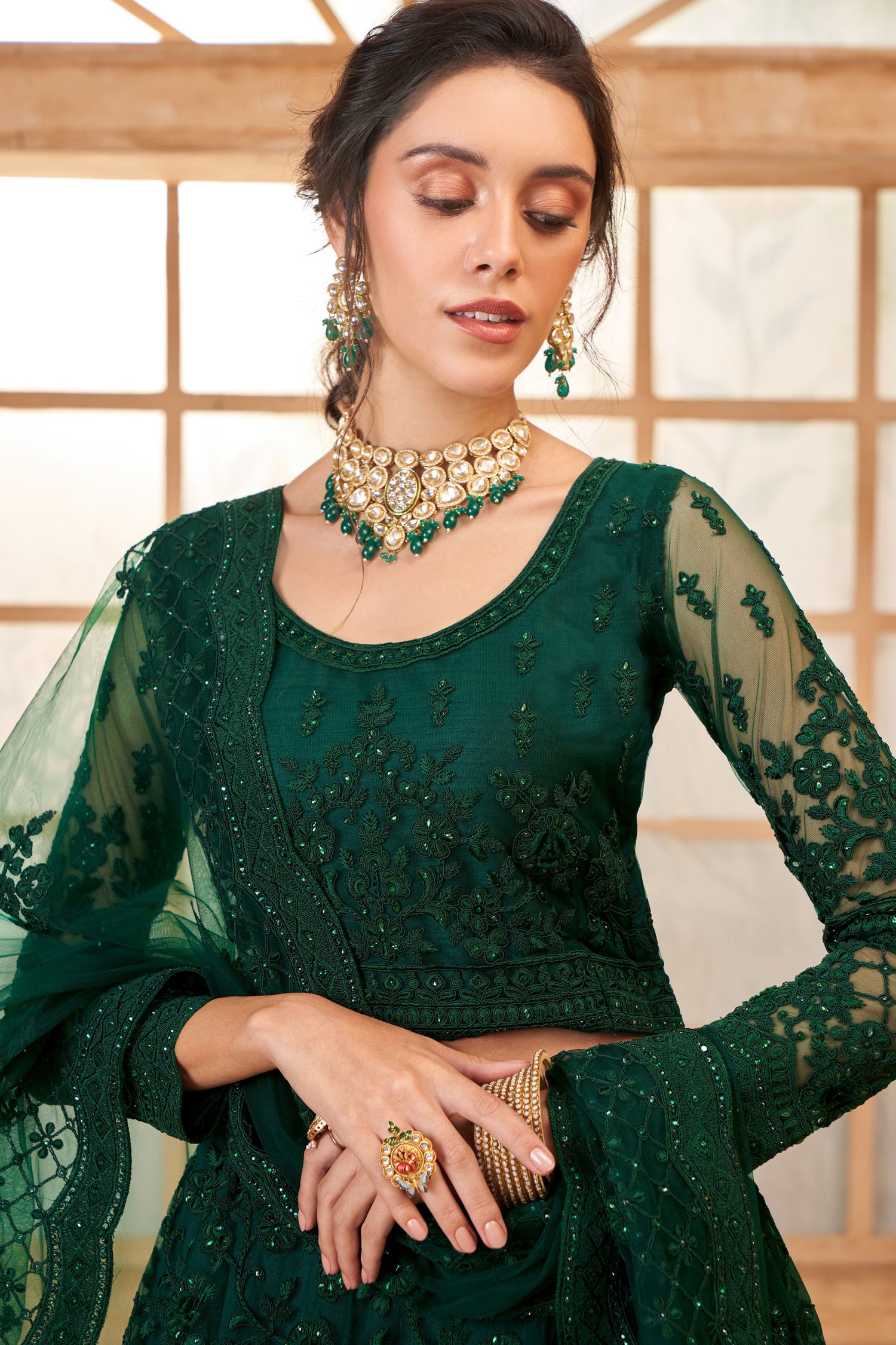 Shine Wedding Thread Lehenga Choli
