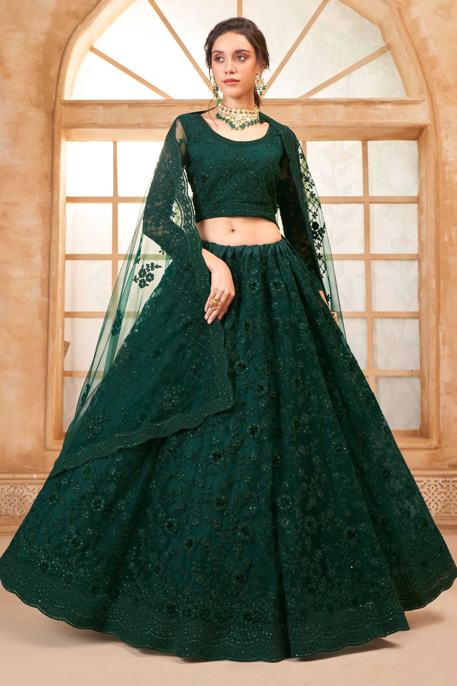 Shine Wedding Thread Lehenga Choli