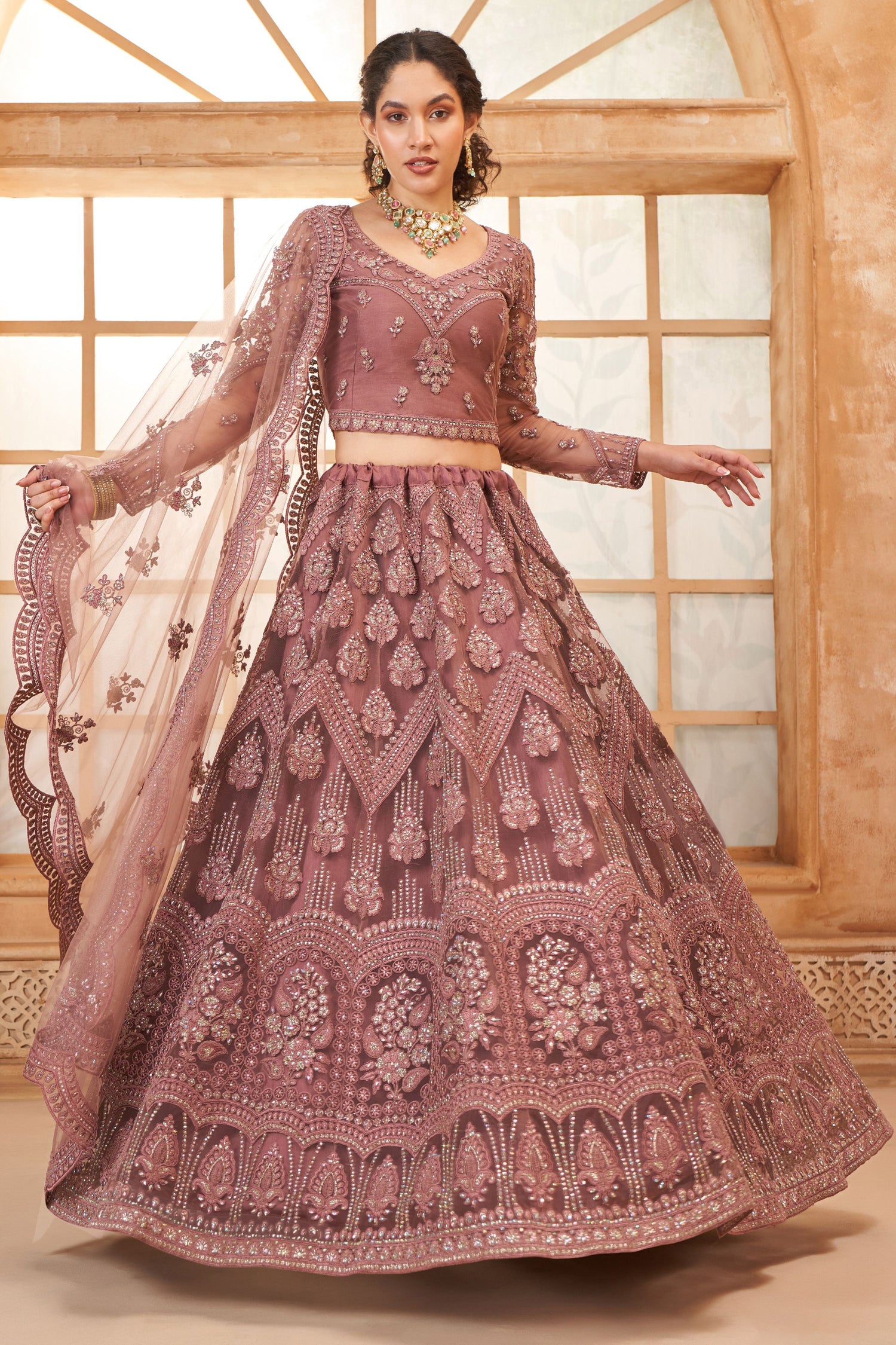 Bridal Wear Net Lehenga Choli