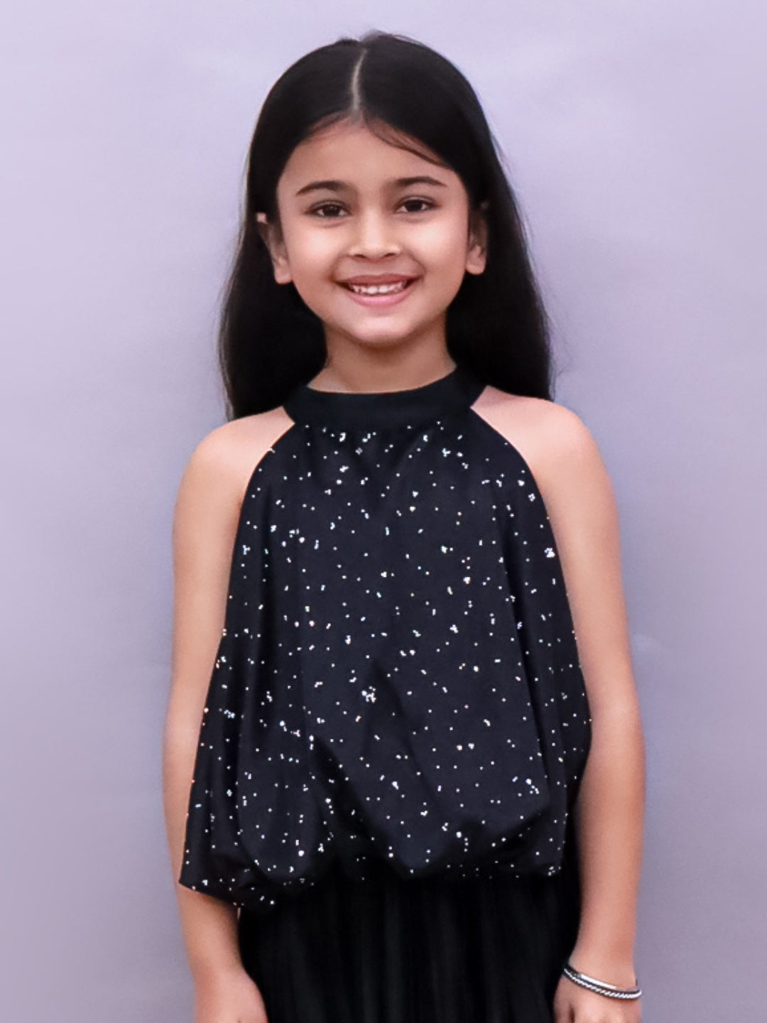 Girls Designer Poly Knit Balloon Top