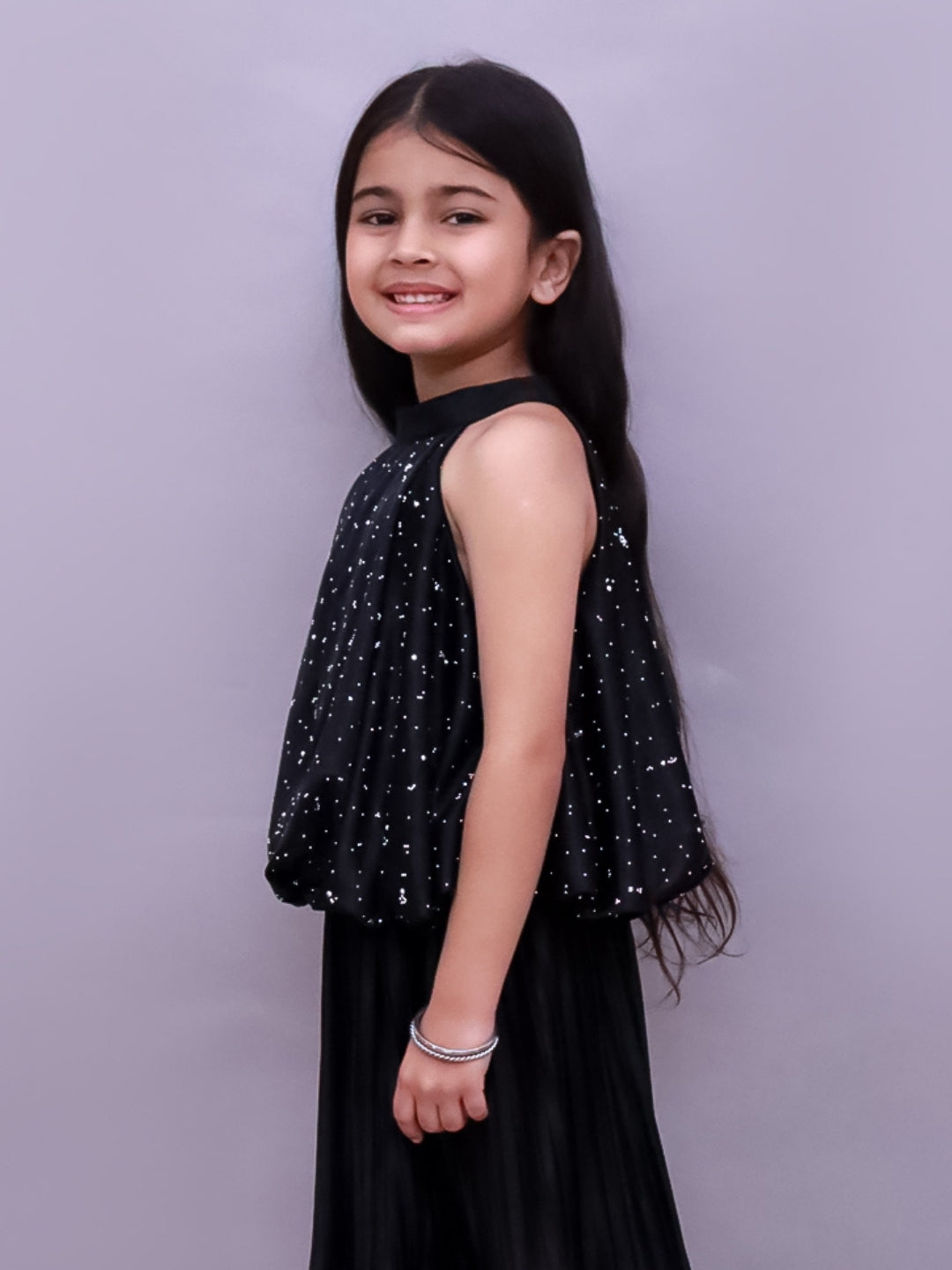 Girls Designer Poly Knit Balloon Top
