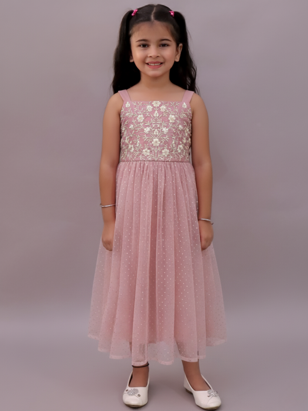 Girls Premium Cotton Sleeveless Embroidery Dress