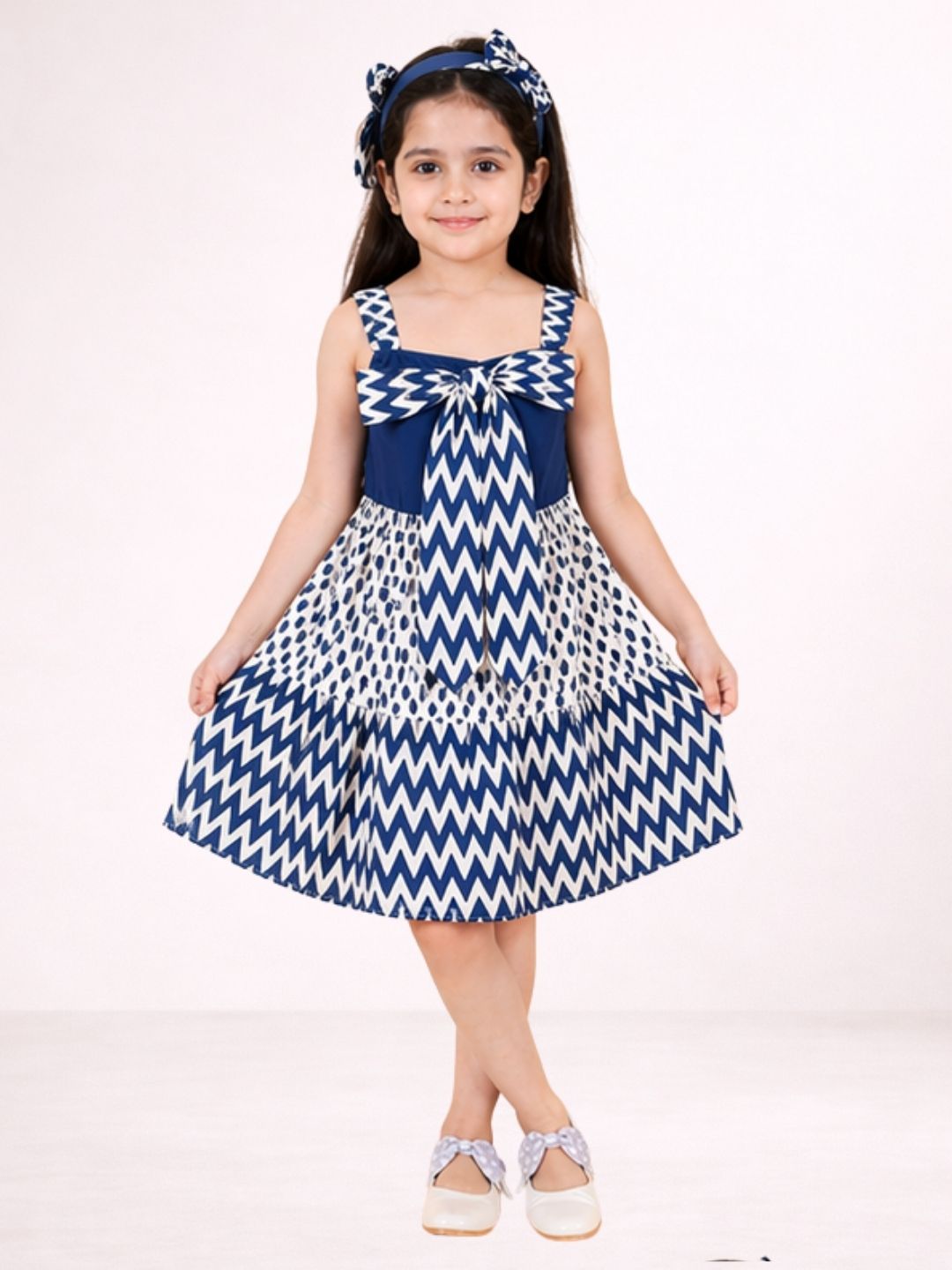 Girls Designer Cotton Sleeveless Print Dress