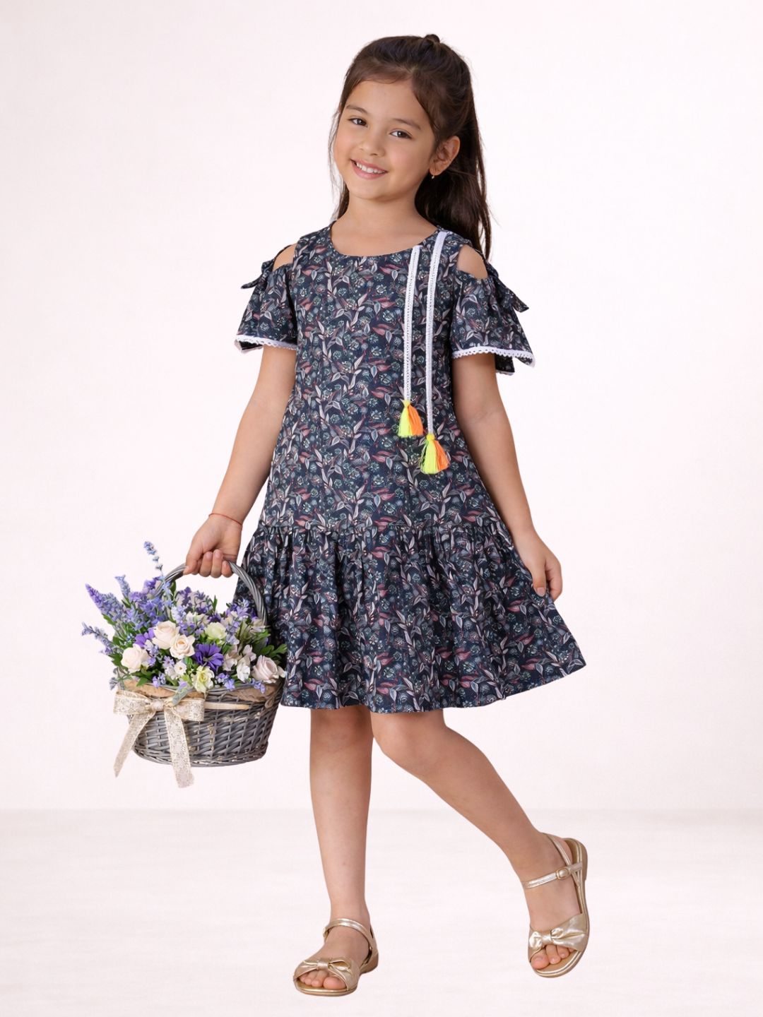 Girls Designer Cotton Short Sleeve Dress