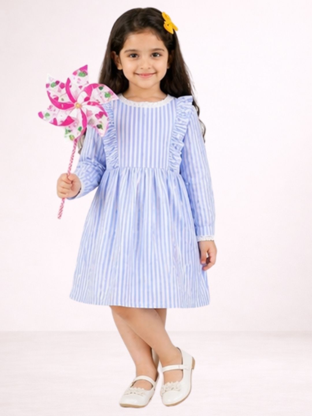 Girls Stylish Cotton Sleeveless Print Dress