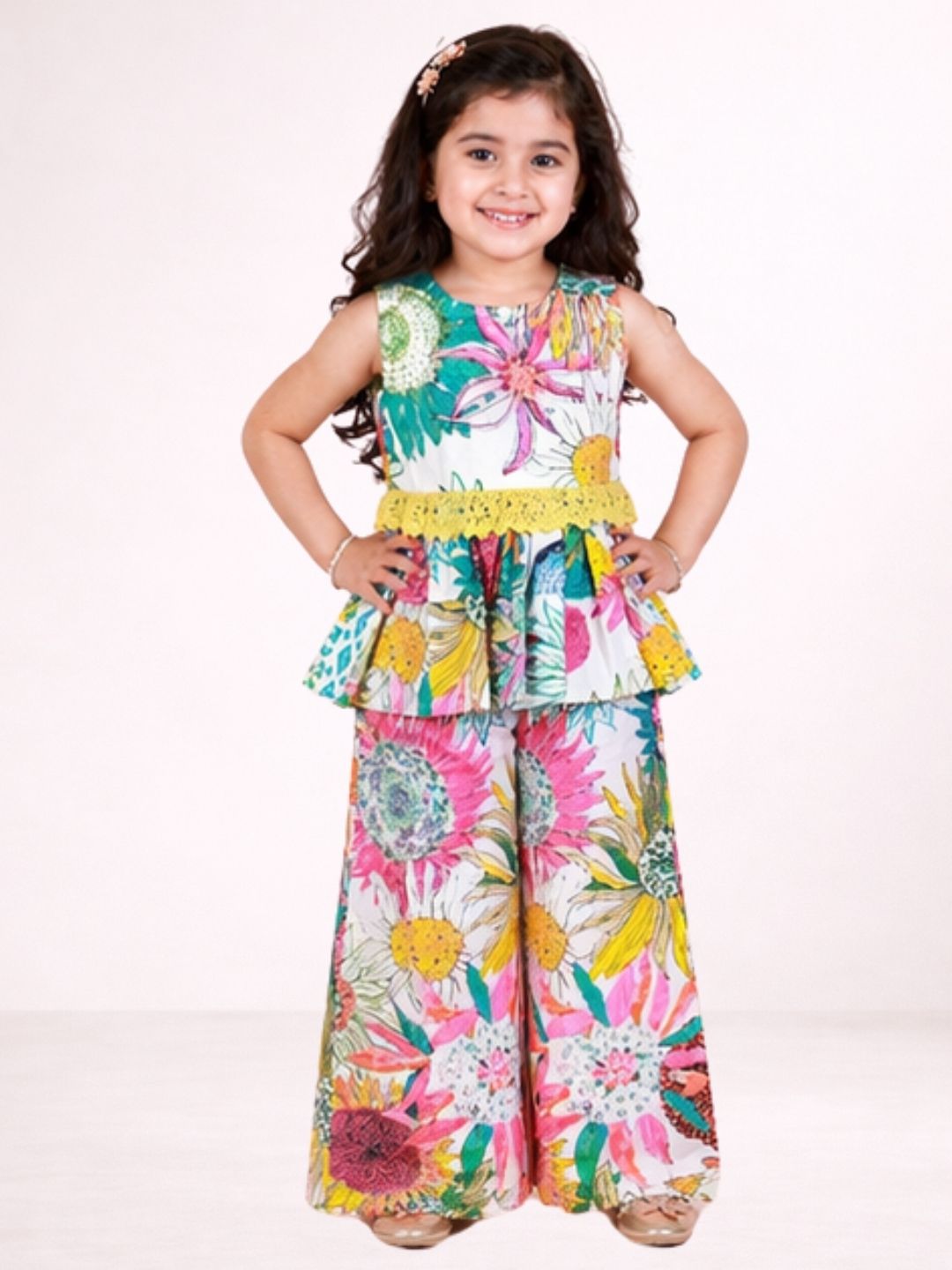 Kids Designer Cotton Top And Pant Co-Ord Set