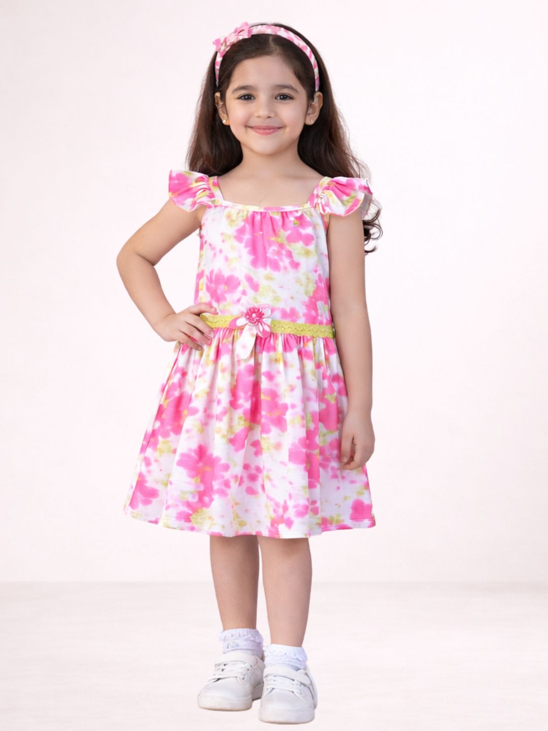 Girls Stylish Georgette Sleeveless Print Dress