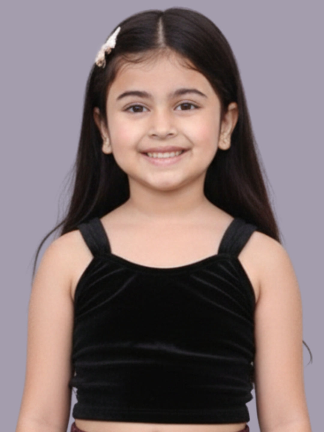 Kids Trendy Velvet Sleeveless Top
