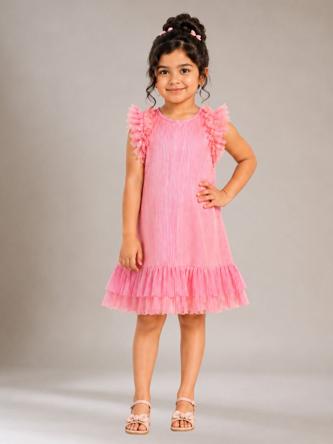 Kids Designer Poly Knit Sleeveless Dress