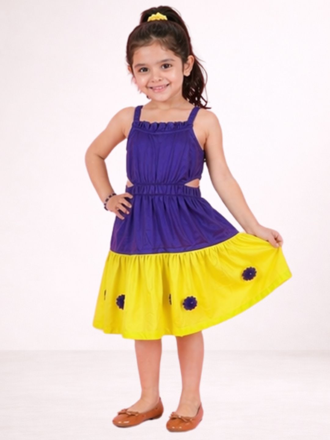 Girls Cotton Solid Top And Shorts