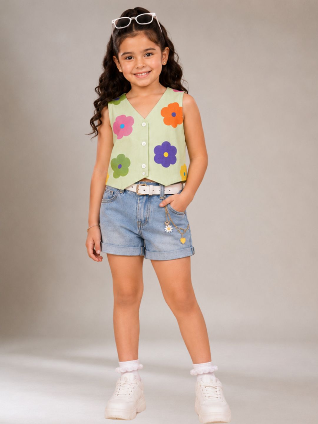 Premium Cotton Floral Sleeveless Casual Top
