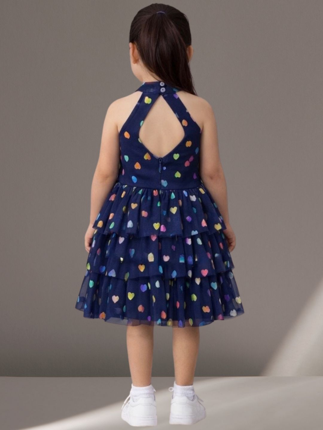 Kids Stylish Sleeveless Net Layered Party Dress