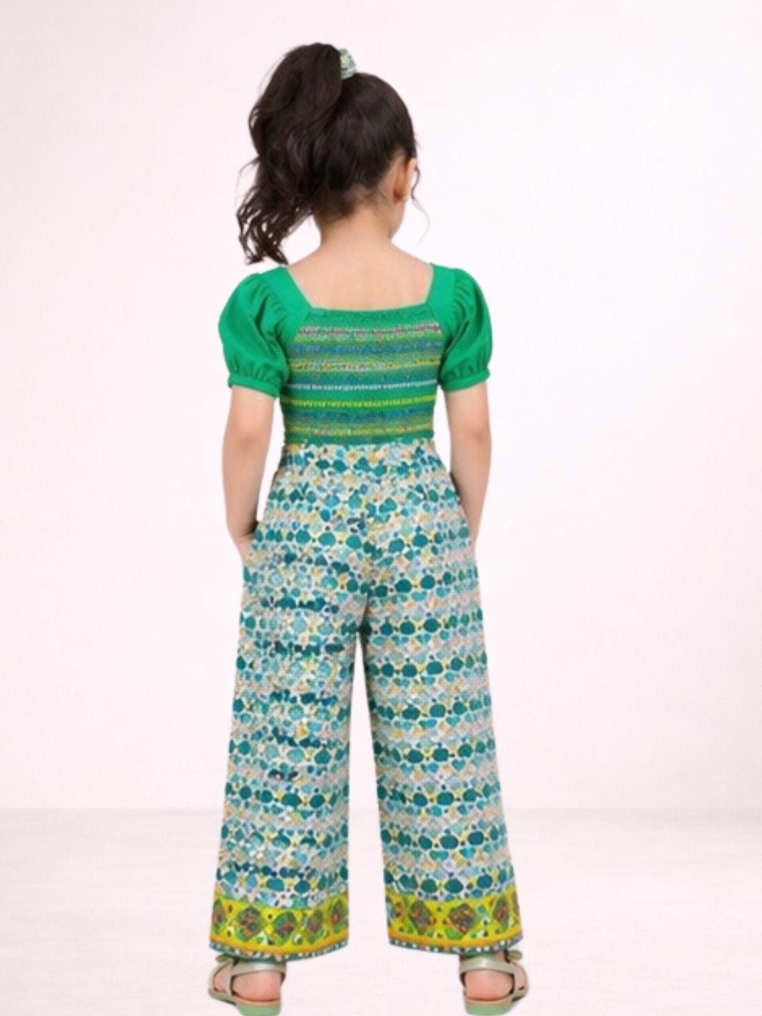 Stylish Rayon Printed Crop Top With Pant Co-Ord Set