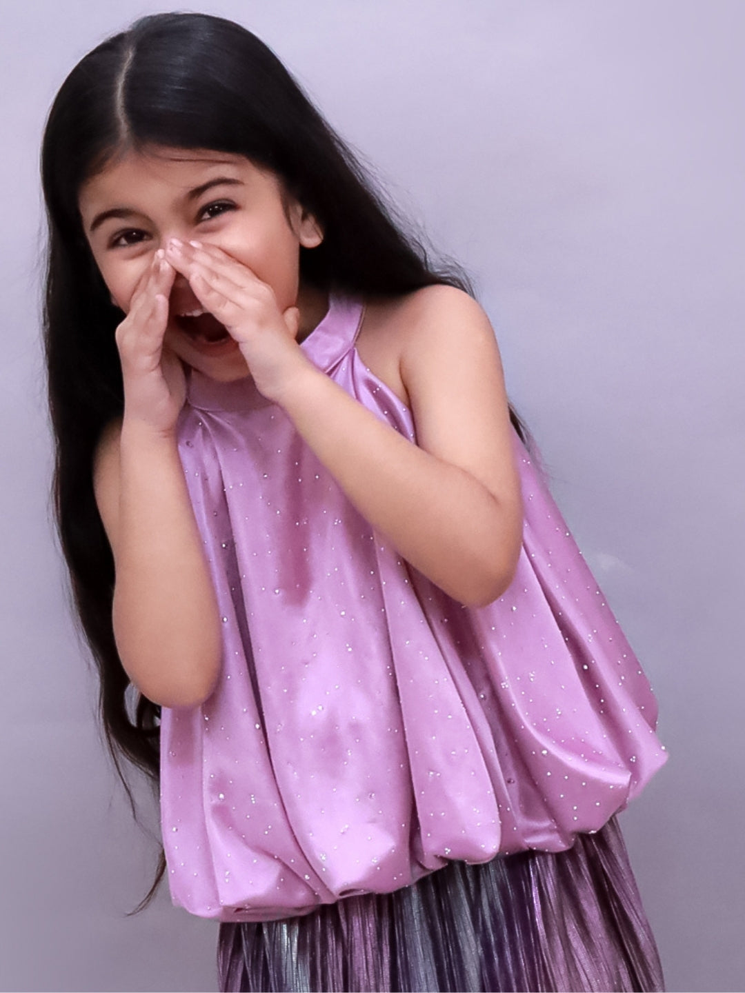 Girls Stylish Sleeveless Balloon Knit Top