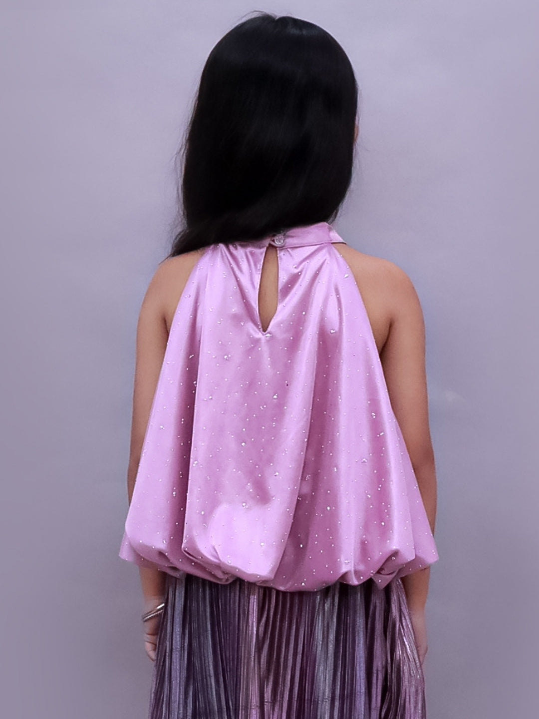 Girls Stylish Sleeveless Balloon Knit Top
