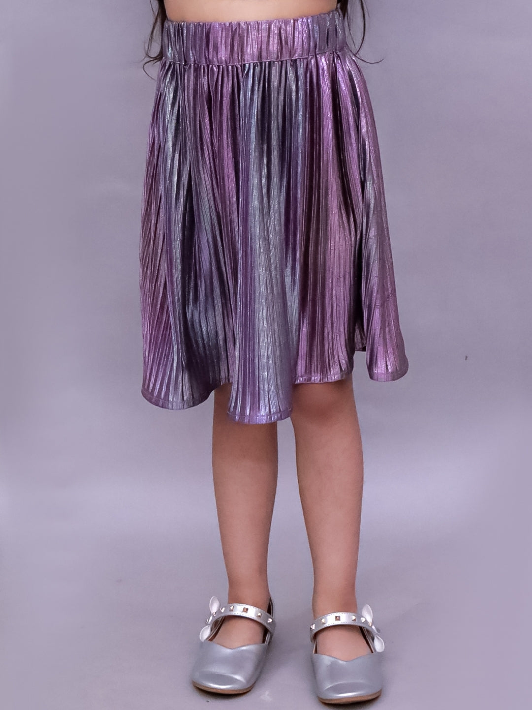 Poly Knit Pleated Skirt For Girls