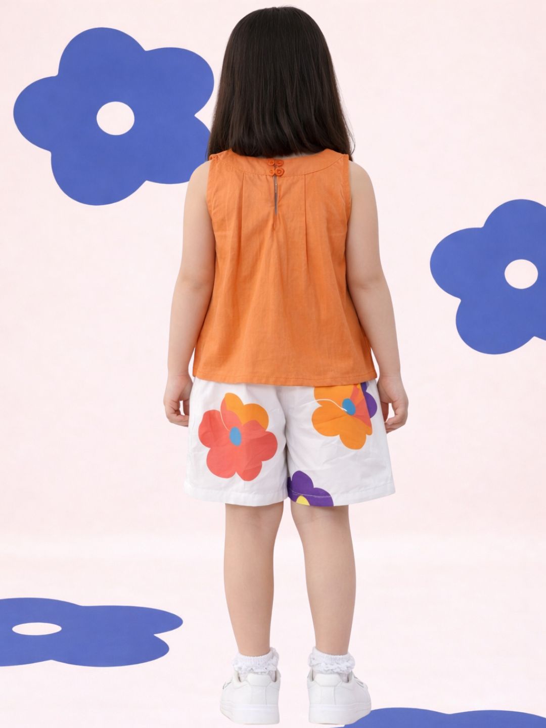 Girls Trendy Cotton Top And Printed Skirt Set