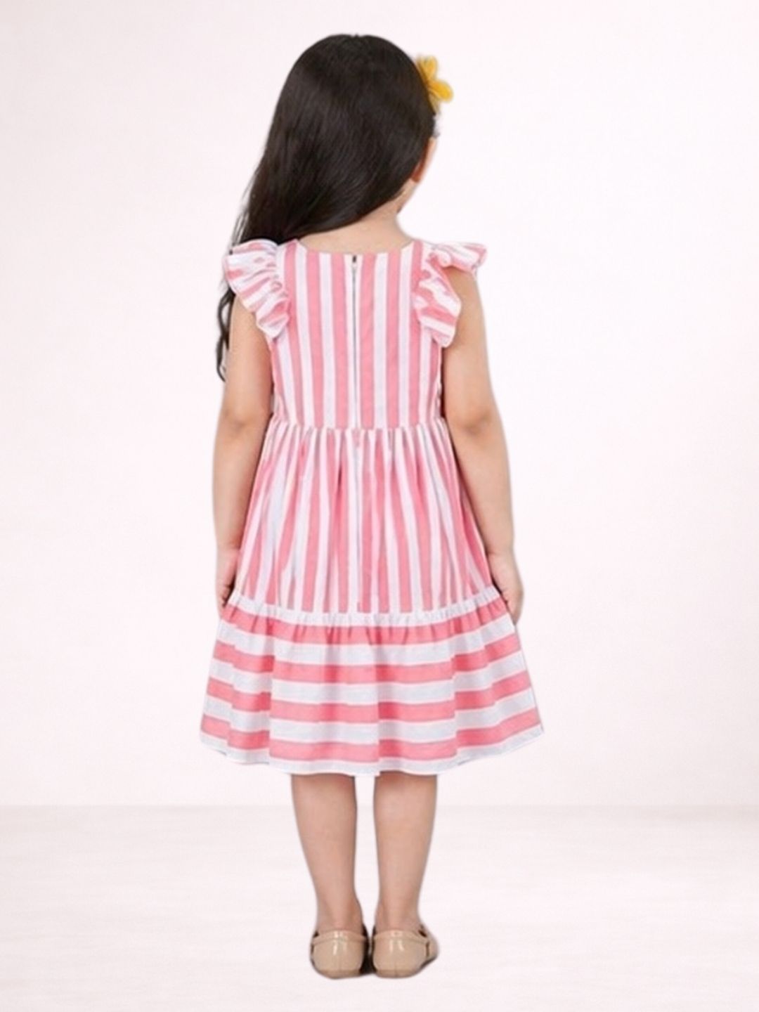 Elegant Girls Cotton Sleeveless Printed Dress