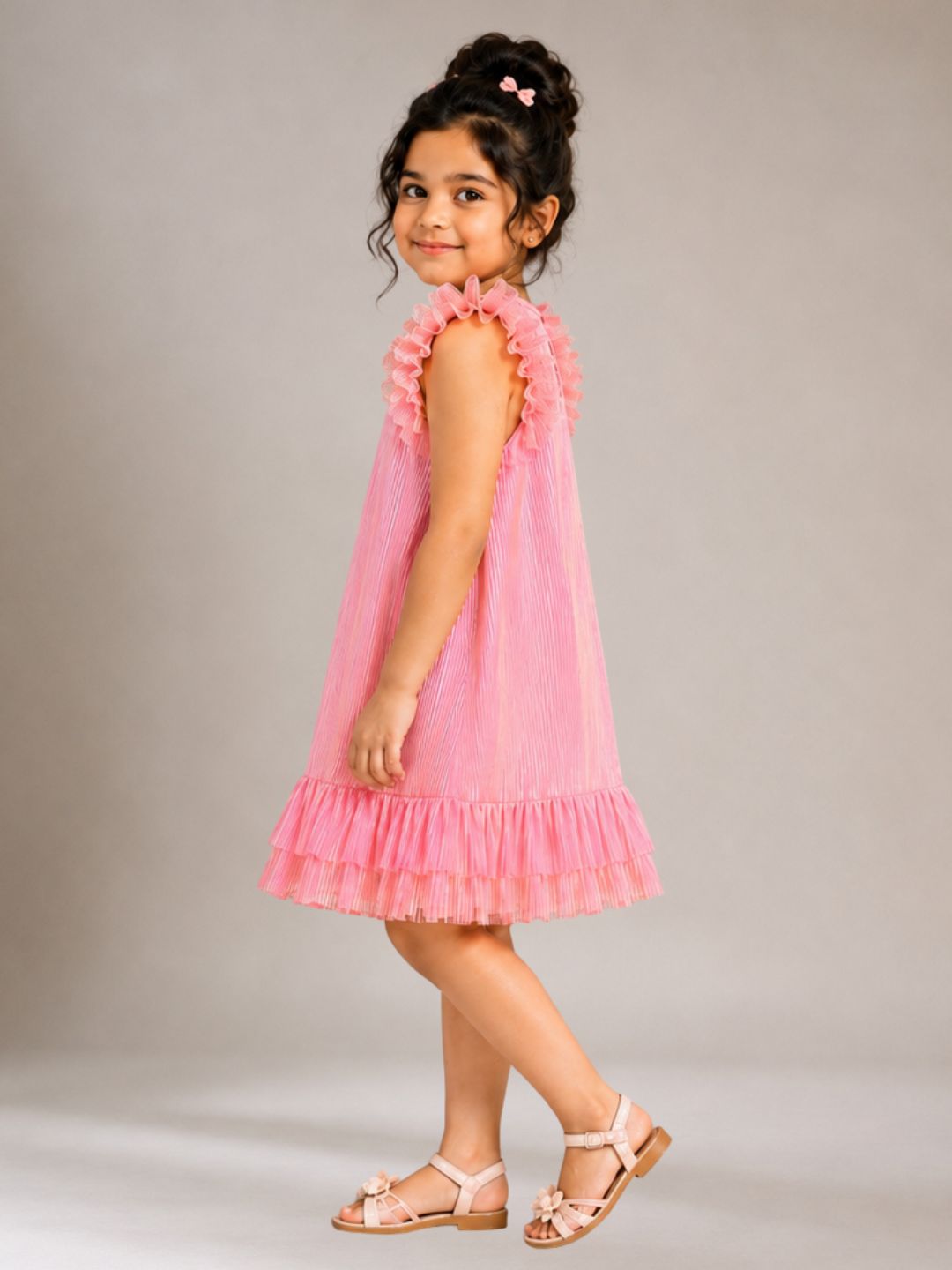 Kids Designer Poly Knit Sleeveless Dress