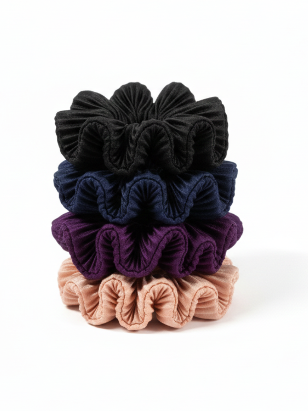 Stylish Pleated Fabric Hair Scrunchie For Women And Girls