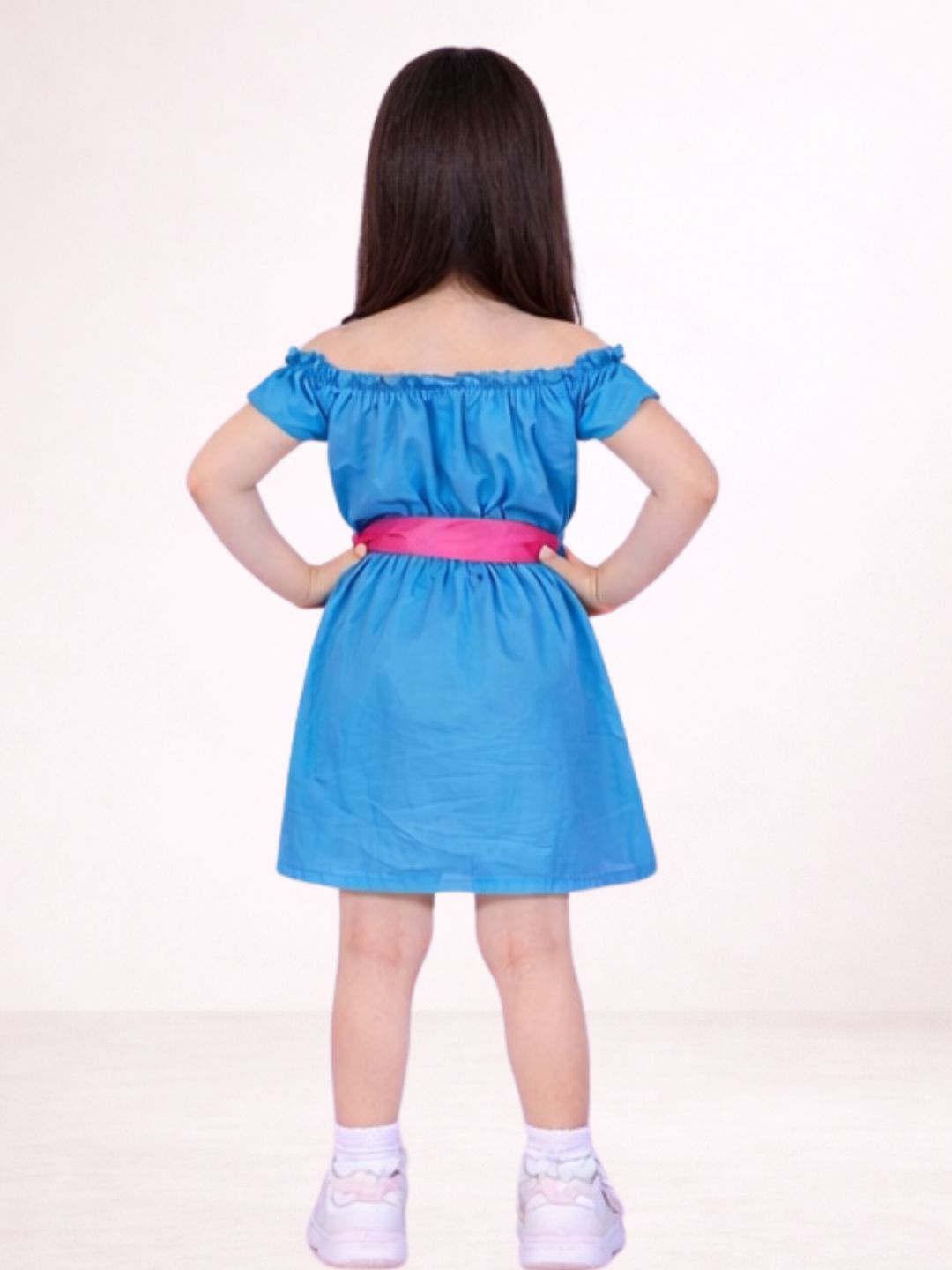 Designer Kids Cotton 3/4 Sleeve Dress With Bow