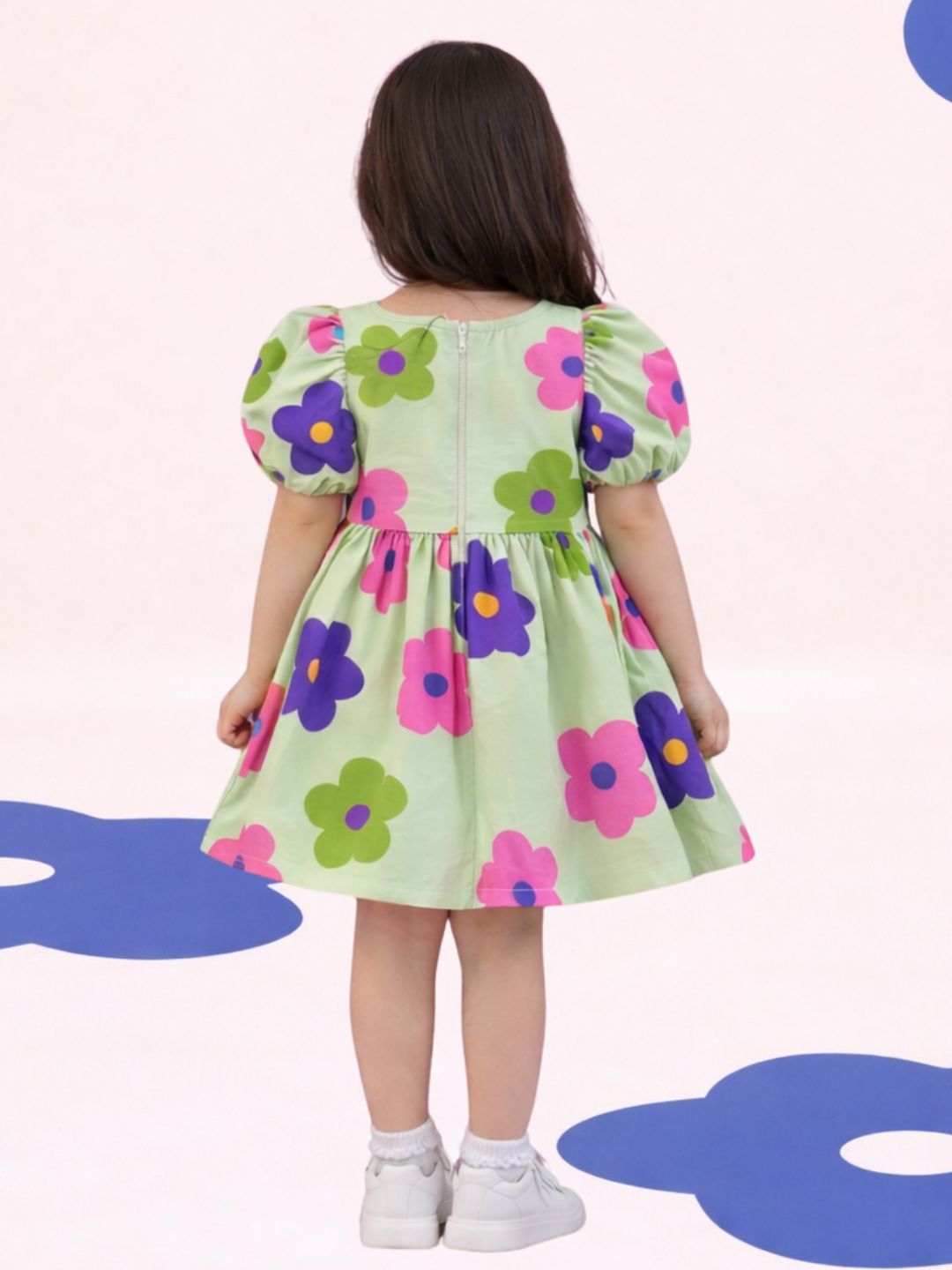 Kids Cotton Floral Casual Half Sleeve Dress