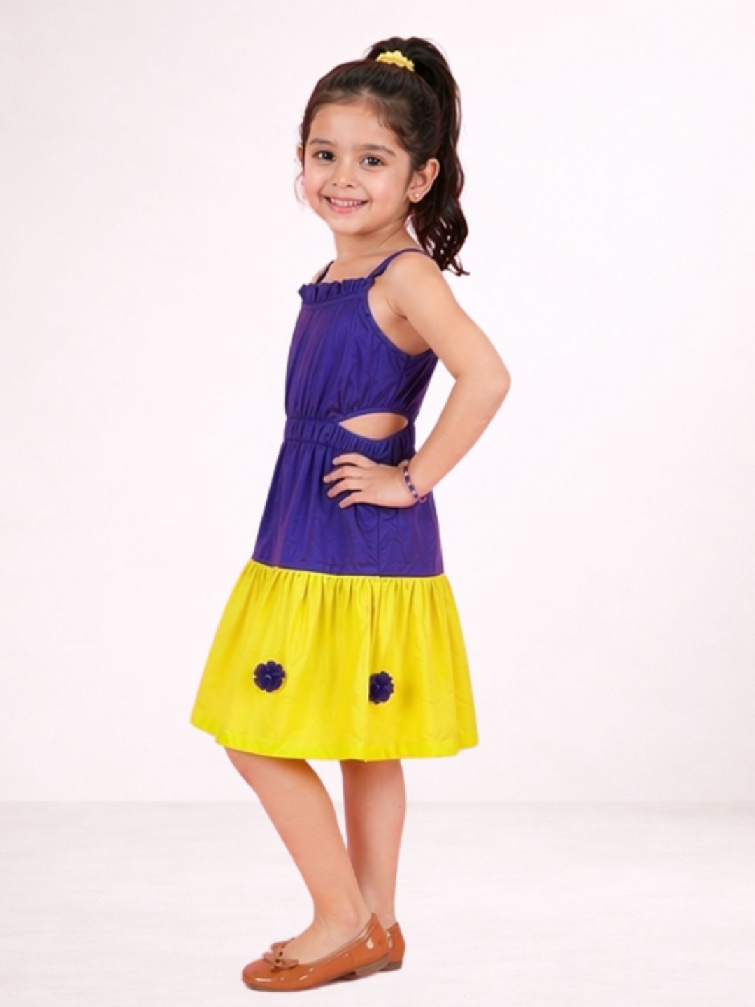 Girls Cotton Solid Top And Shorts