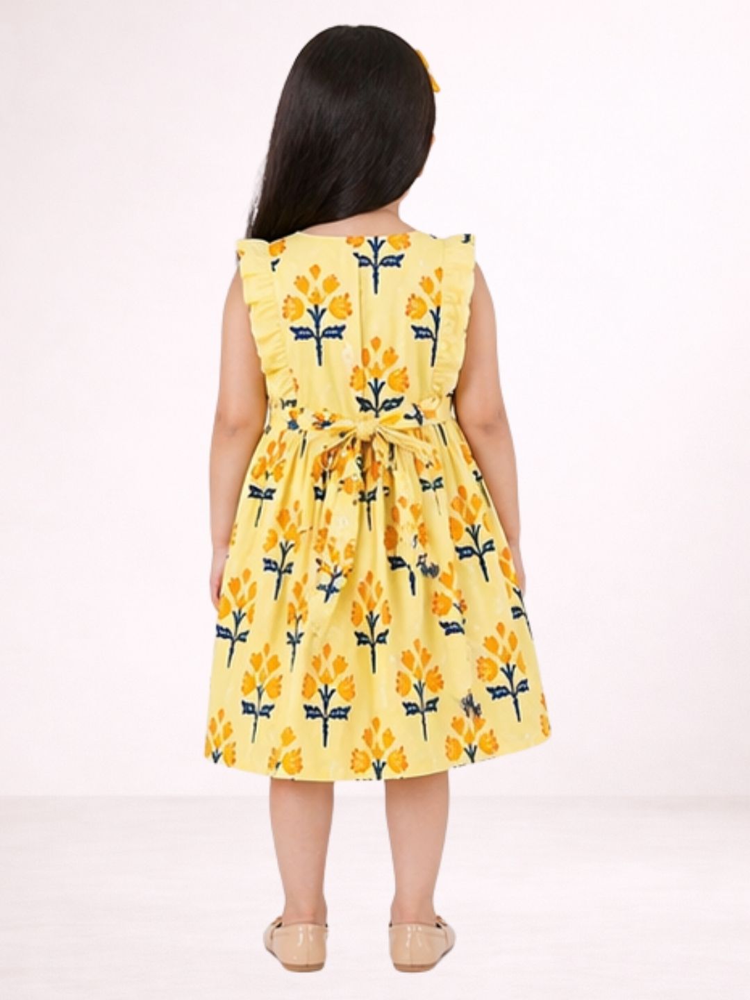 Girls Trendy Cotton Floral Print Dress