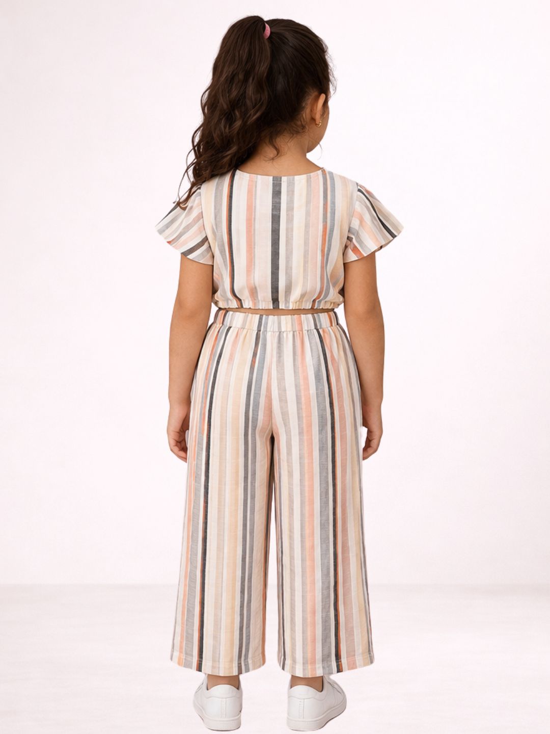 Girls Cotton Short Sleeve Printed Top And Pant Set