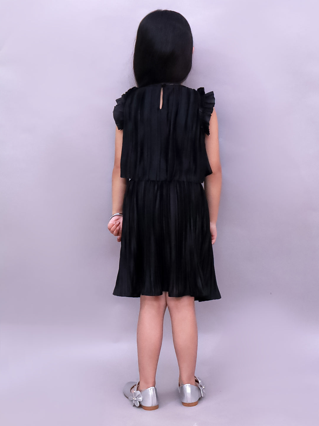 Kids Trendy Pleated Top And Skirt Outfit