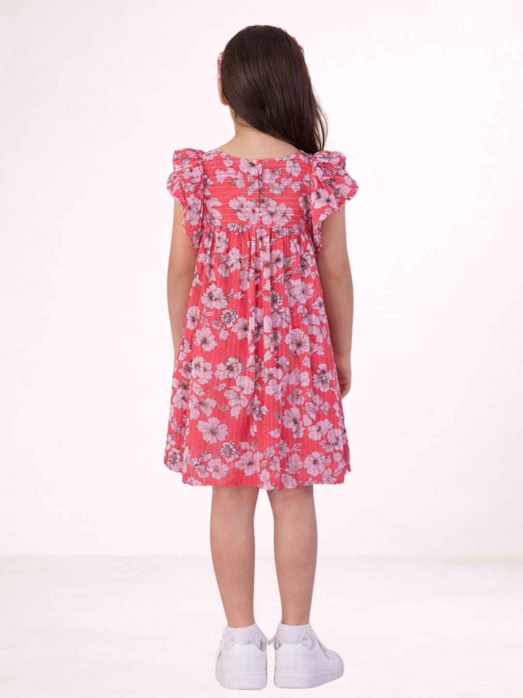 Girls Stylish Georgette Printed Short Sleeve Dress