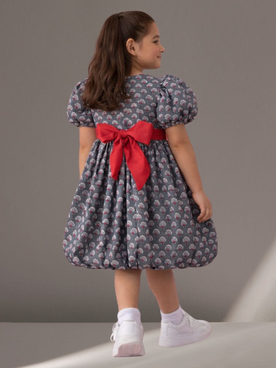 Stylish Girls Cotton Printed Half Sleeve Dress