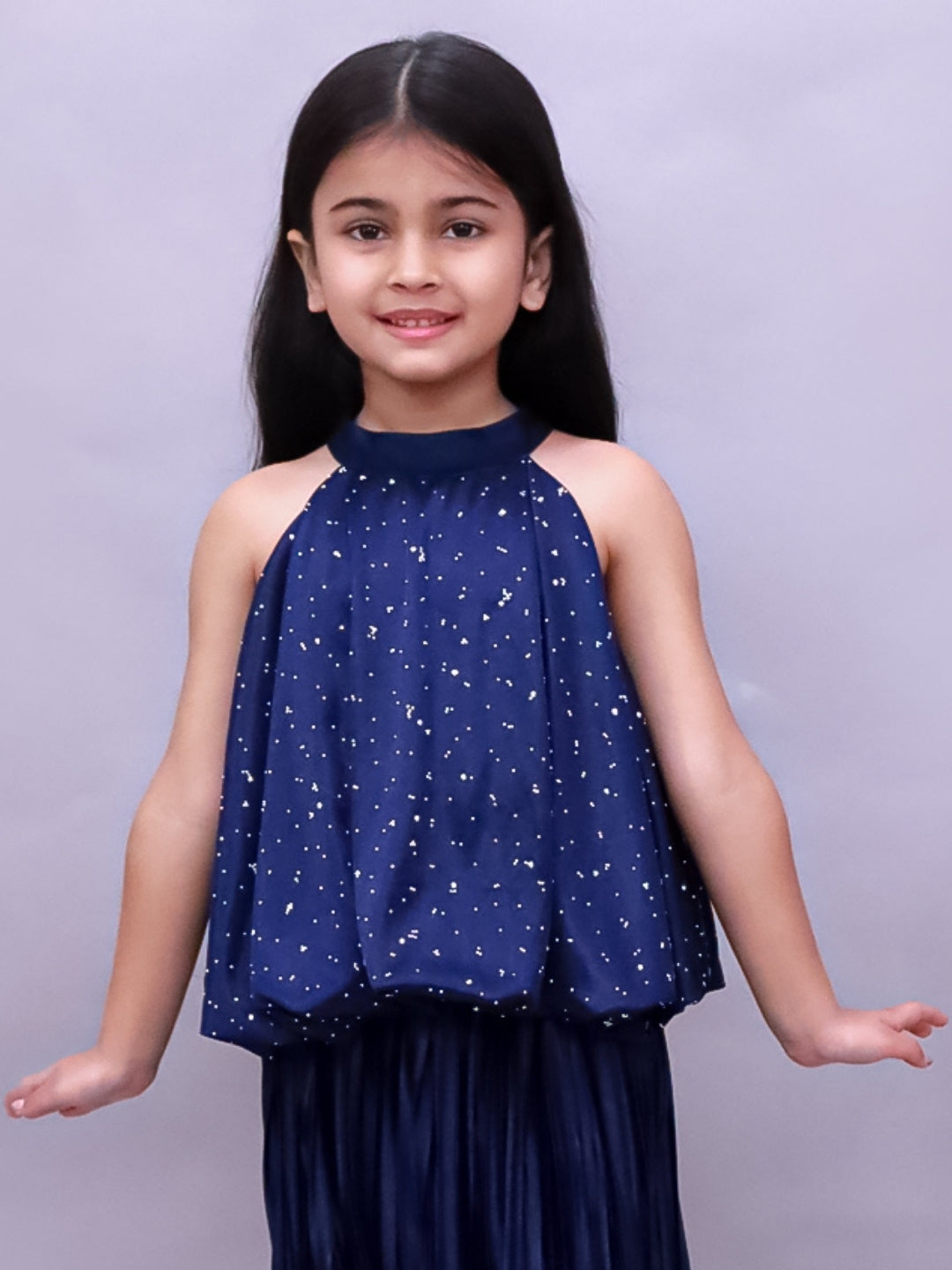 Girls Poly Knit Sleeveless Balloon Top