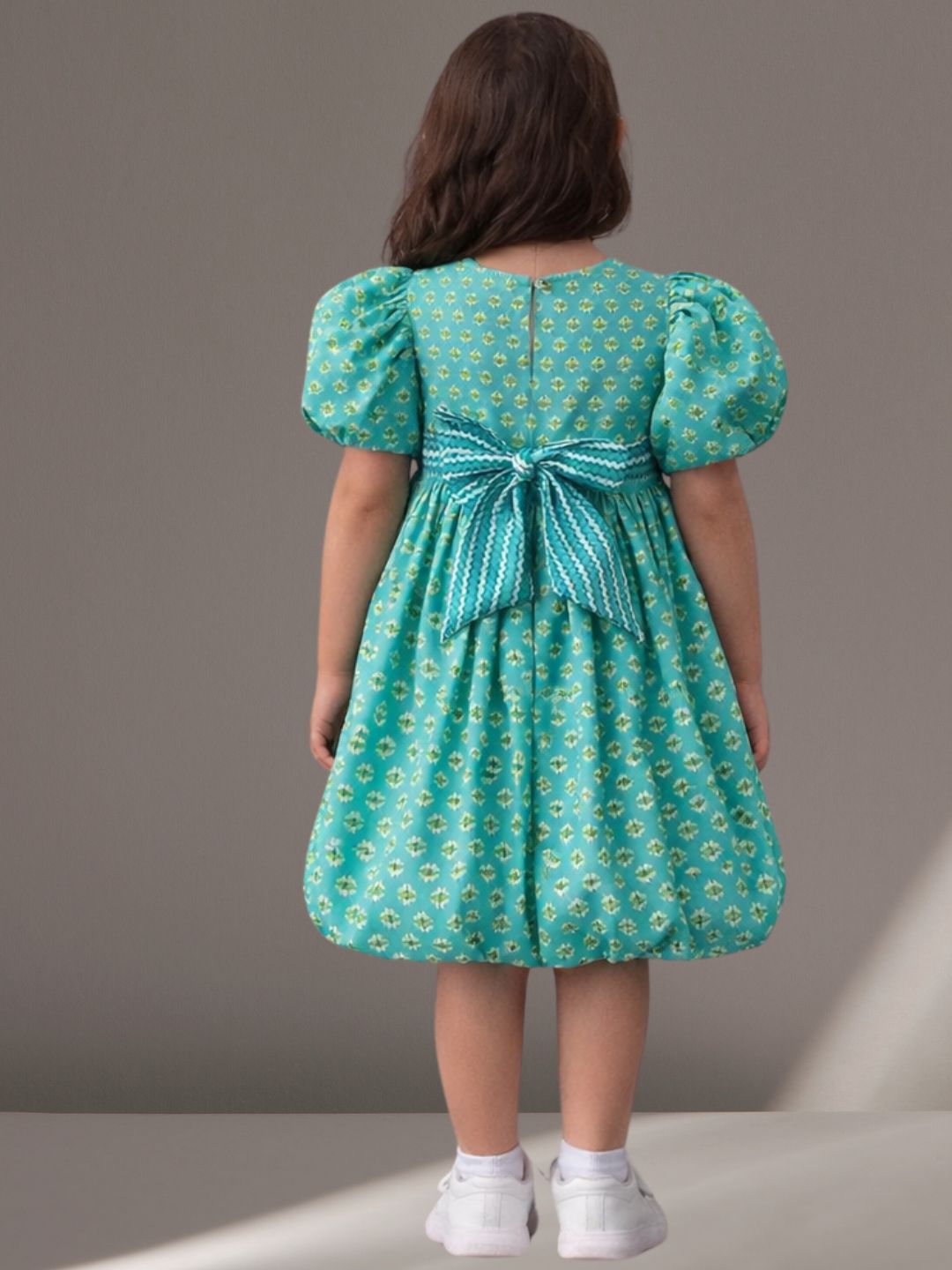 Girls Designer Cotton Half Sleeve Print Dress