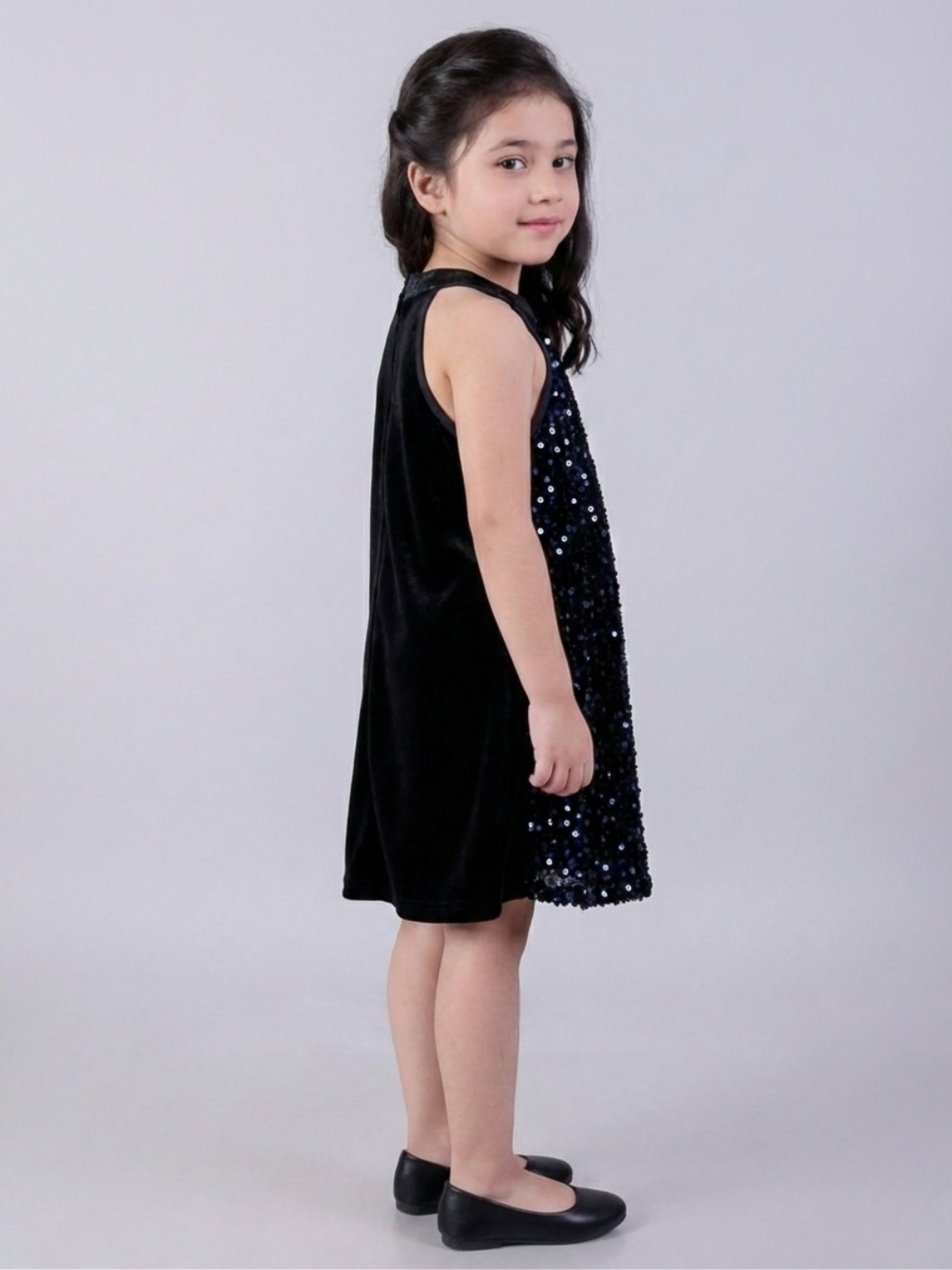 Heritage Girls Navy Blue Traditional Designer Party Wear Dress