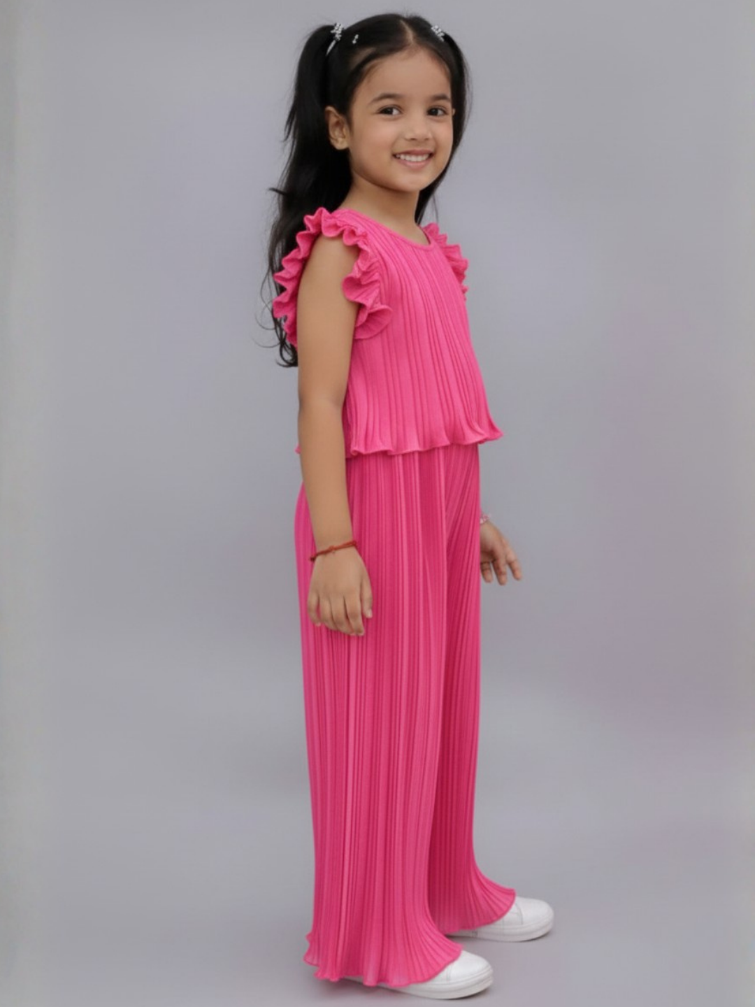 Vintage Girls Pink Designer Co-Ord Top And Pant Set