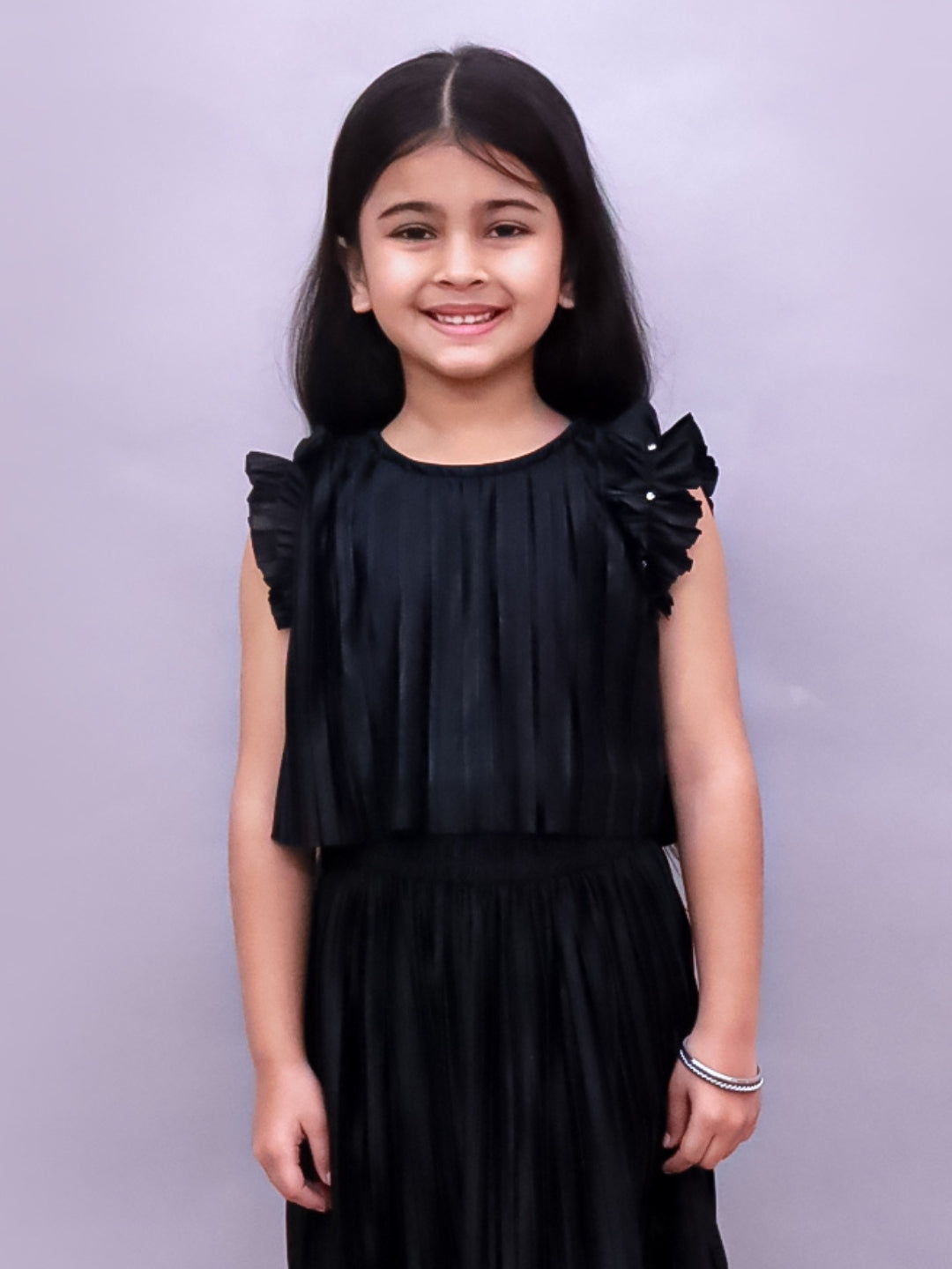 Kids Premium Poly Knit Pleated Top