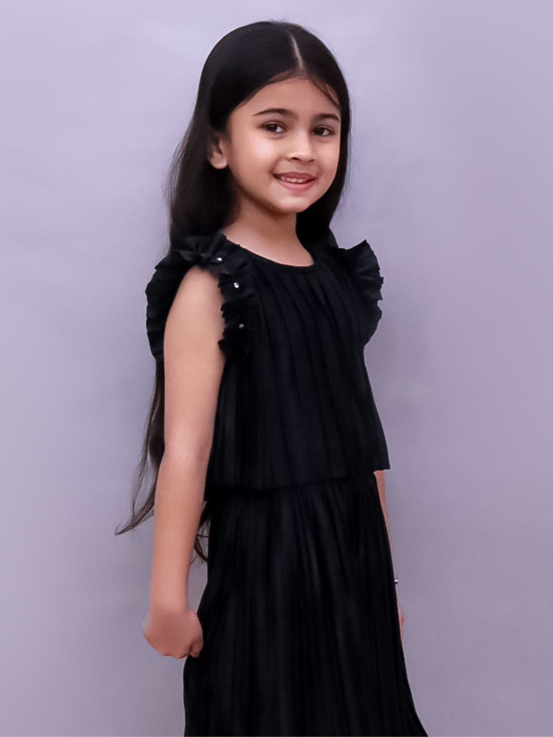 Kids Premium Poly Knit Pleated Top