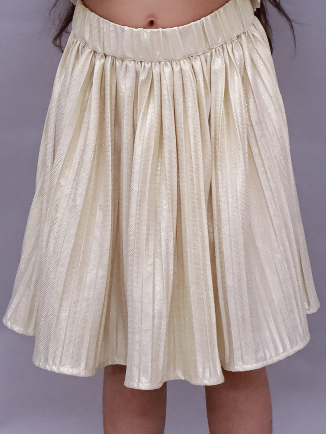 Girls Stylish Pleated Knit Skirt