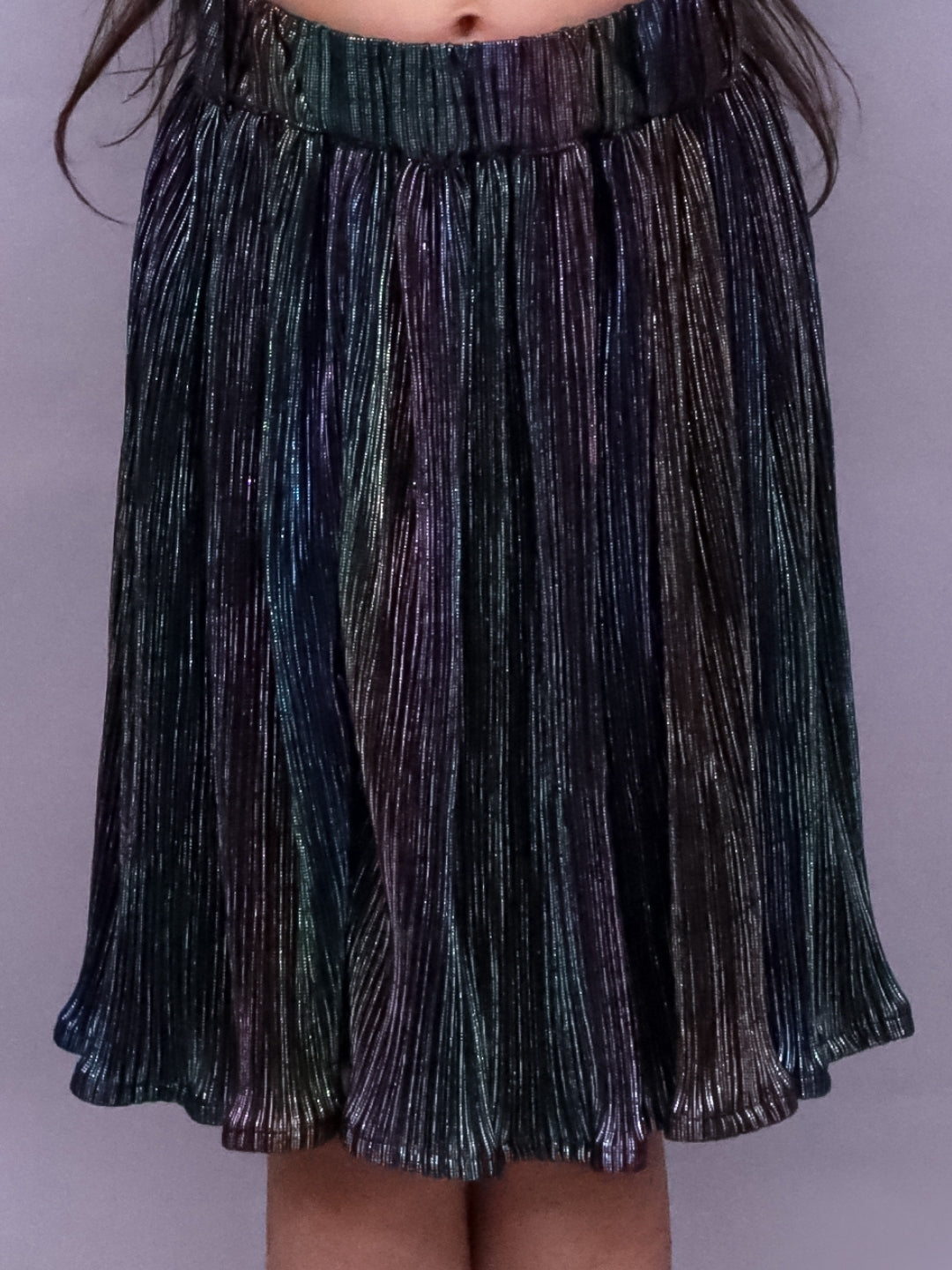 Girls Poly Knit Pleated Skirt