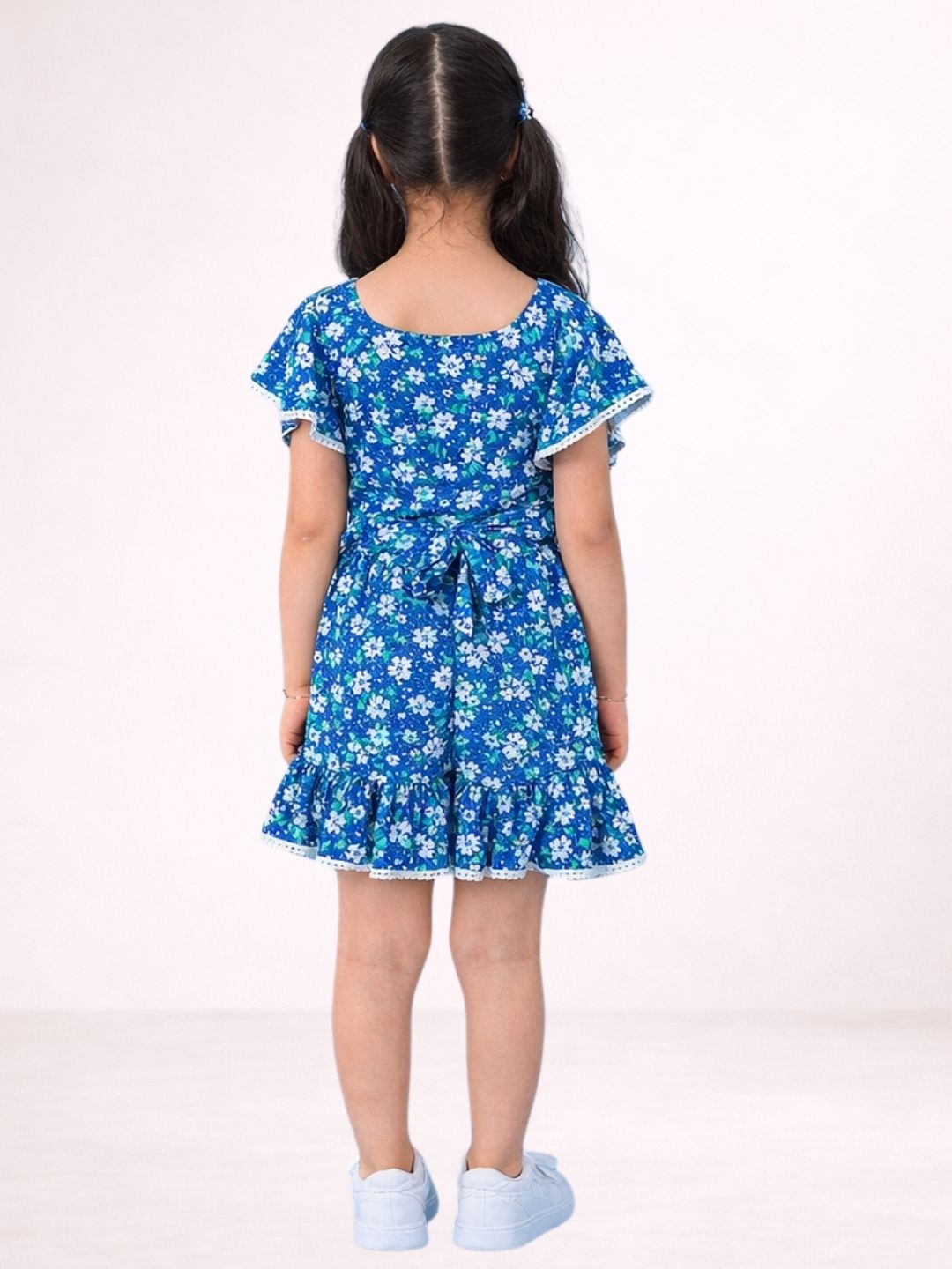 Girls Designer Rayon Printed Top Skirt Outfit