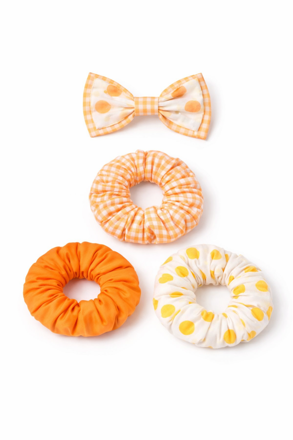 3-Piece Cotton Scrunchies With Hair Bow For Girls